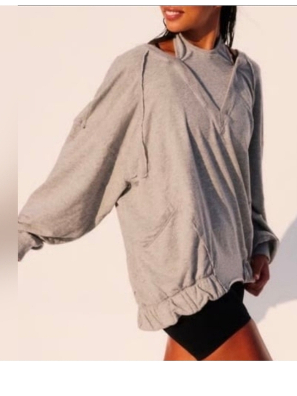 FP Movement By Free People Relaxed Gray Women's Pullover Top